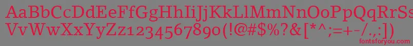 LinoletterRomanOldstyleFigures Font – Red Fonts on Gray Background