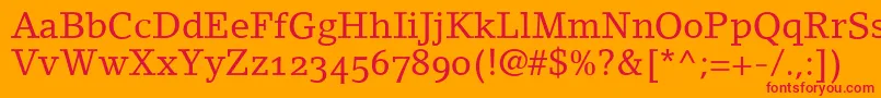 LinoletterRomanOldstyleFigures Font – Red Fonts on Orange Background