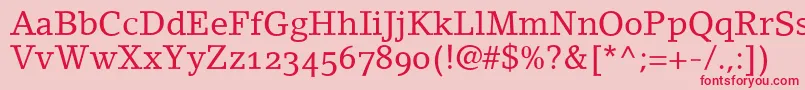 LinoletterRomanOldstyleFigures Font – Red Fonts on Pink Background