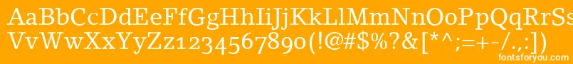 LinoletterRomanOldstyleFigures Font – White Fonts on Orange Background
