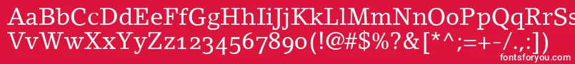 LinoletterRomanOldstyleFigures Font – White Fonts on Red Background