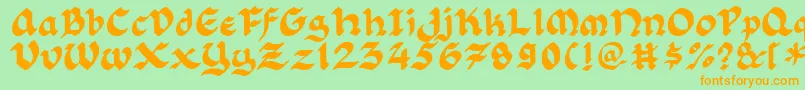 Florlrg Font – Orange Fonts on Green Background