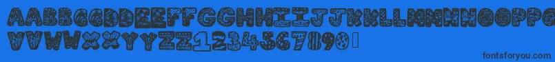 Fonte Lettergraphic – fontes pretas em um fundo azul