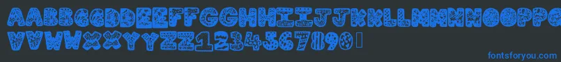 Lettergraphic Font – Blue Fonts on Black Background