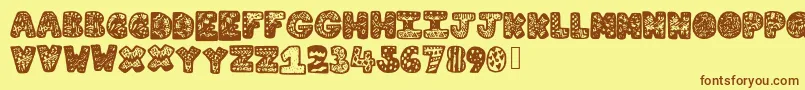 Fonte Lettergraphic – fontes marrons em um fundo amarelo