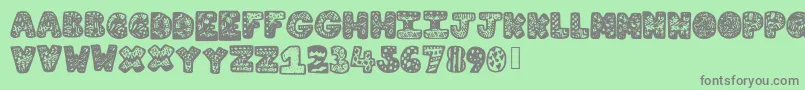 Lettergraphic Font – Gray Fonts on Green Background