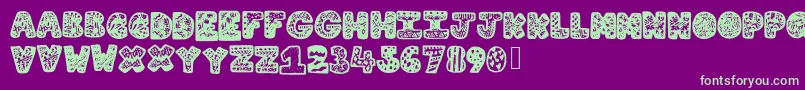 Lettergraphic Font – Green Fonts on Purple Background