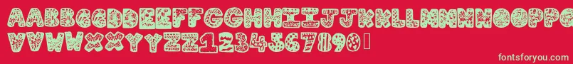 Lettergraphic Font – Green Fonts on Red Background