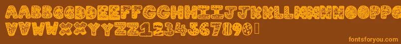 Lettergraphic Font – Orange Fonts on Brown Background