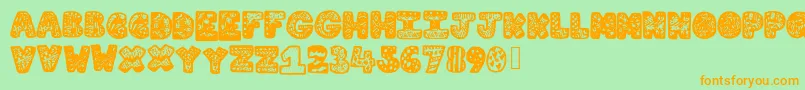 Lettergraphic Font – Orange Fonts on Green Background