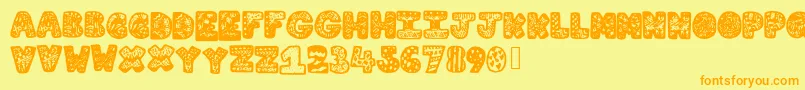 Lettergraphic Font – Orange Fonts on Yellow Background