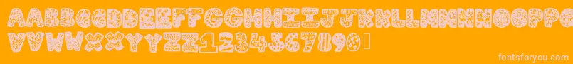 Lettergraphic Font – Pink Fonts on Orange Background