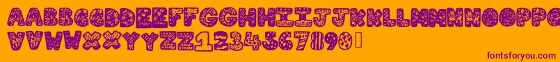 Lettergraphic Font – Purple Fonts on Orange Background