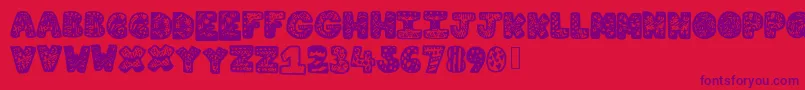 Lettergraphic Font – Purple Fonts on Red Background
