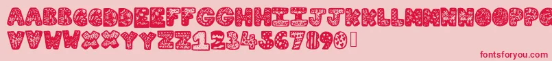 Lettergraphic-fontti – punaiset fontit vaaleanpunaisella taustalla
