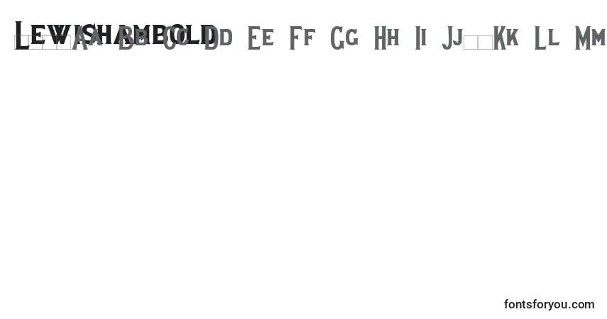 Czcionka Lewishambold – alfabet, cyfry, specjalne znaki