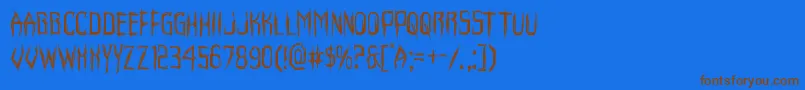 Horroroid Font – Brown Fonts on Blue Background