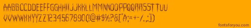 Horroroid Font – Brown Fonts on Orange Background