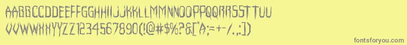 フォントHorroroid – 黄色の背景に灰色の文字