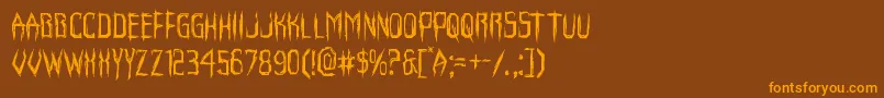 Horroroid Font – Orange Fonts on Brown Background