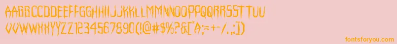 Horroroid Font – Orange Fonts on Pink Background