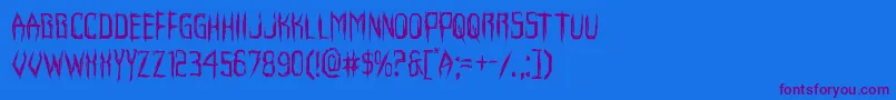 Horroroid Font – Purple Fonts on Blue Background