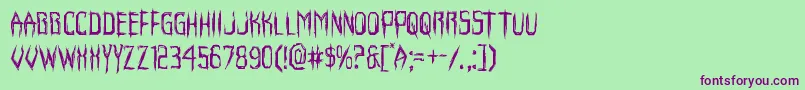 Horroroid Font – Purple Fonts on Green Background