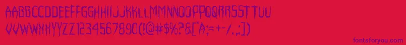 Horroroid Font – Purple Fonts on Red Background