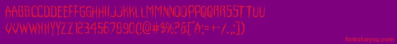 フォントHorroroid – 紫の背景に赤い文字