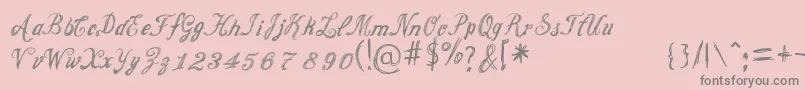 CursiveOption-Schriftart – Graue Schriften auf rosa Hintergrund