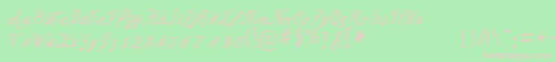 CursiveOption Font – Pink Fonts on Green Background