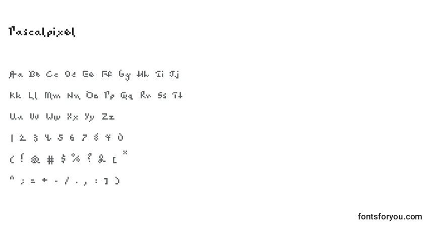 Pascalpixel-fontti – aakkoset, numerot, erikoismerkit