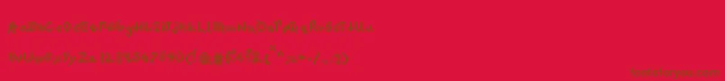 フォントPascalpixel – 赤い背景に茶色の文字