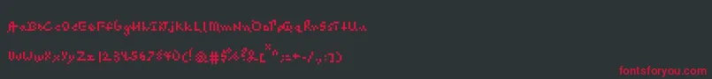 Czcionka Pascalpixel – czerwone czcionki na czarnym tle