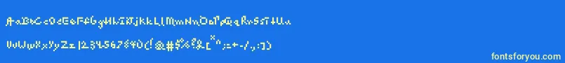フォントPascalpixel – 黄色の文字、青い背景