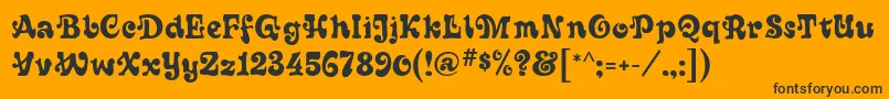 フォントSixtiesMf – 黒い文字のオレンジの背景