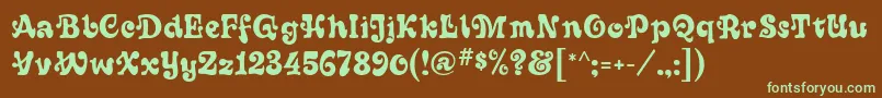 SixtiesMf Font – Green Fonts on Brown Background