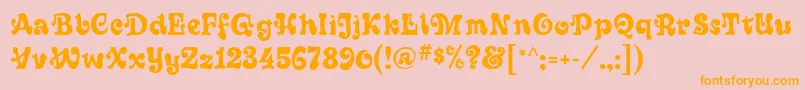 SixtiesMf Font – Orange Fonts on Pink Background