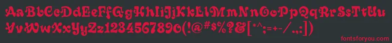 SixtiesMf Font – Red Fonts on Black Background