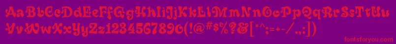 SixtiesMf Font – Red Fonts on Purple Background