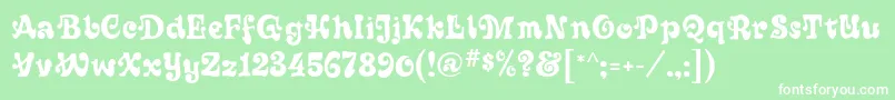 SixtiesMf Font – White Fonts on Green Background