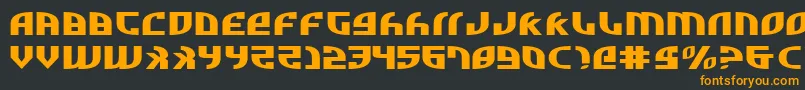 フォントZoneRiderUltraExpanded – 黒い背景にオレンジの文字