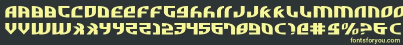 フォントZoneRiderUltraExpanded – 黒い背景に黄色の文字