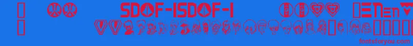 RobotechSymbol Font – Red Fonts on Blue Background
