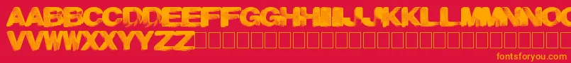 Paintnight Font – Orange Fonts on Red Background