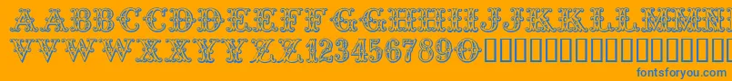 Tropicana Font – Blue Fonts on Orange Background