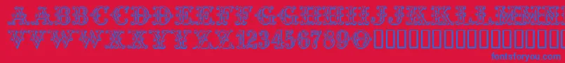 Tropicana Font – Blue Fonts on Red Background
