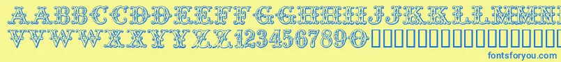 Tropicana Font – Blue Fonts on Yellow Background
