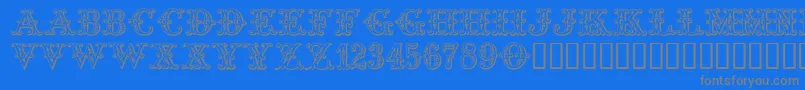 Tropicana Font – Gray Fonts on Blue Background
