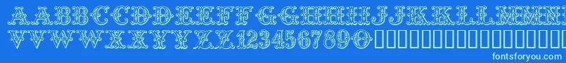 Tropicana Font – Green Fonts on Blue Background